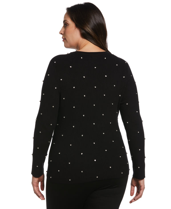 Rafaella Plus Size Embellished Sweater