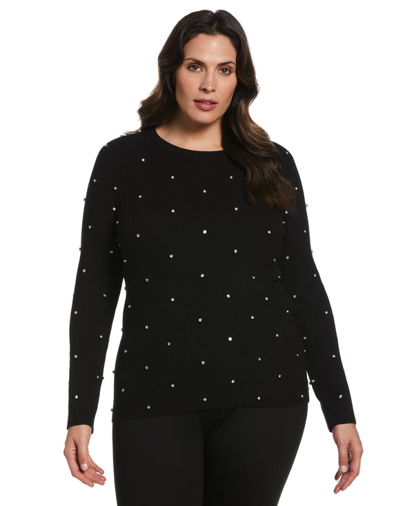 rafaella Plus Size Embellished Sweater
