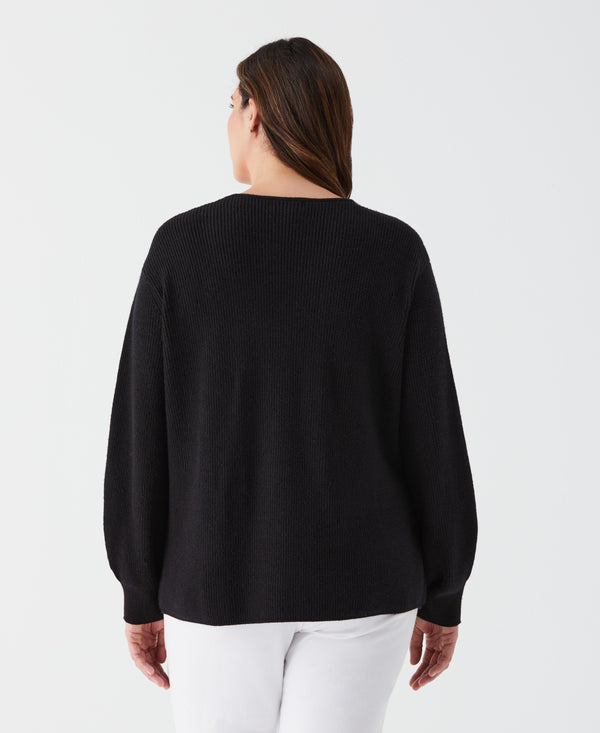 Rafaella Plus Size Embellished V-Neck Sweater