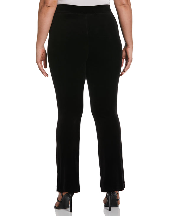 Rafaella Plus Size High Waist Velvet Boot Cut Pant