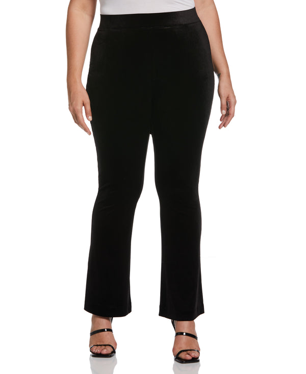 Rafaella Plus Size High Waist Velvet Boot Cut Pant