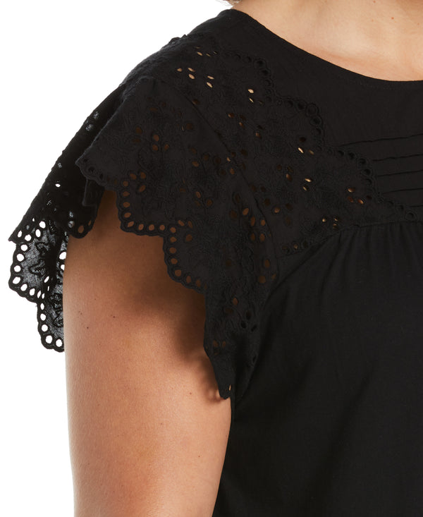 Rafaella Plus Size Knit Eyelet Tee Dress