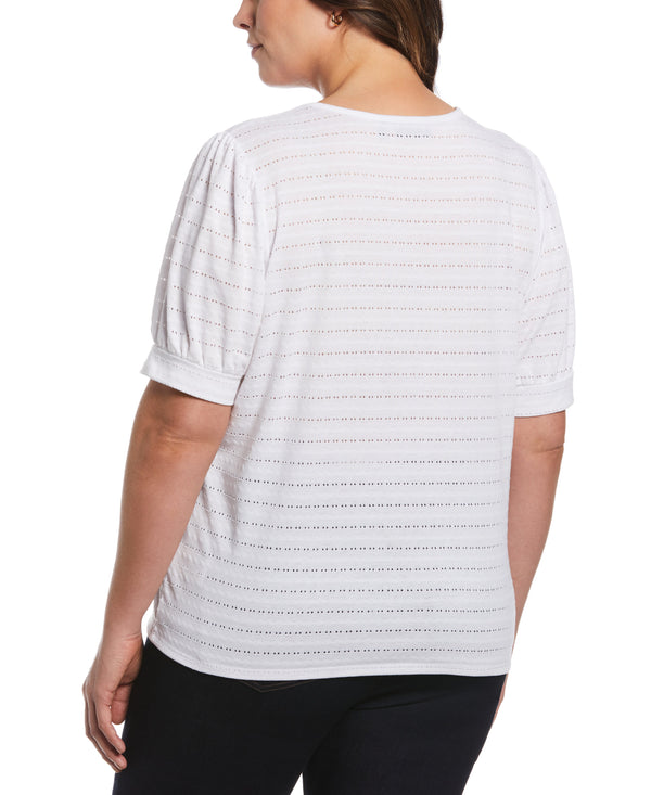 Rafaella Plus Size Knit Puff Sleeve Top