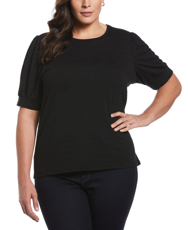 Rafaella Plus Size Knit Puff Sleeve Top