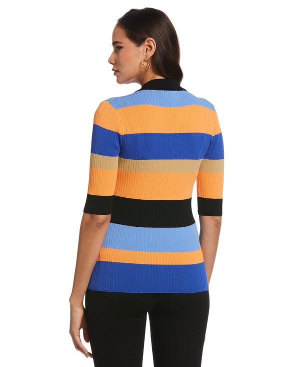 Rafaella Plus Size Lace-Up Polo Sweater