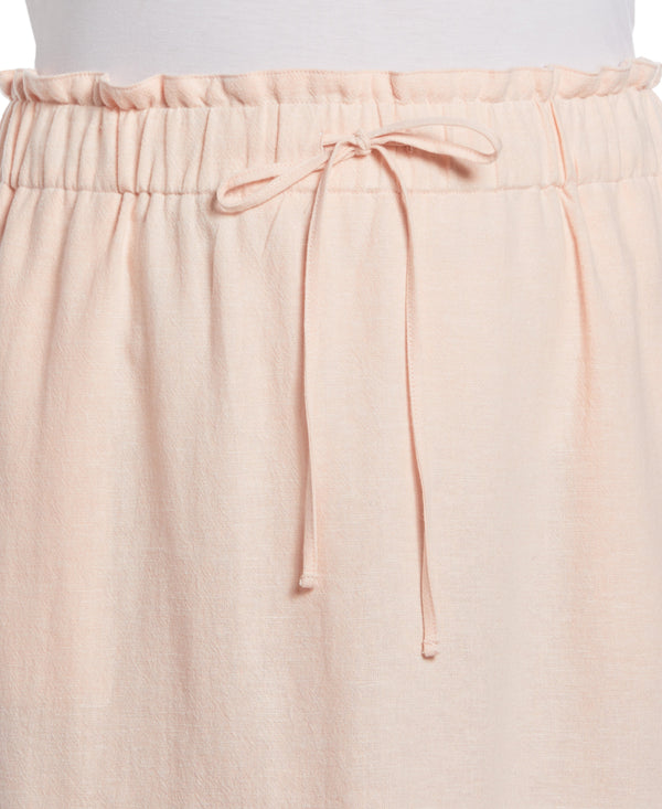 Rafaella Plus Size Linen Blend Drawcord Skirt