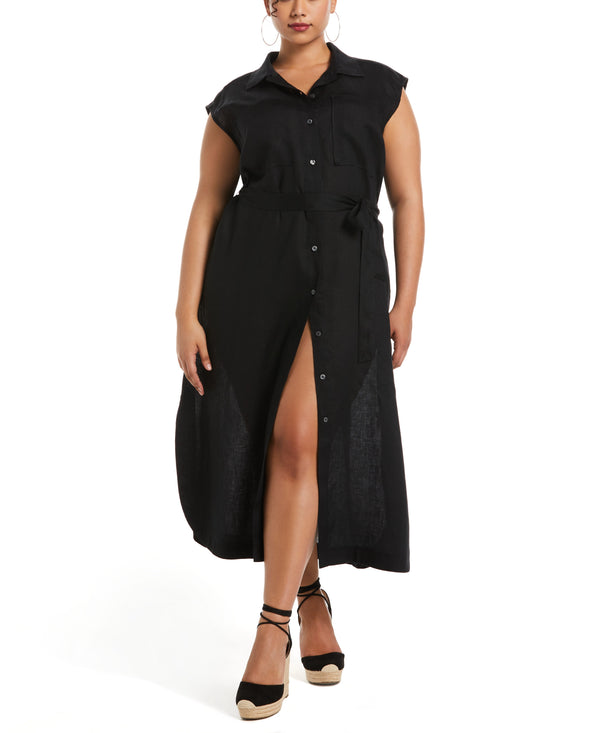 Rafaella Plus Size Linen Shirtdress
