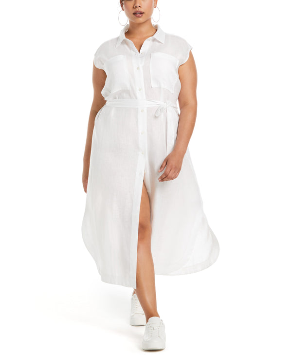 Rafaella Plus Size Linen Shirtdress