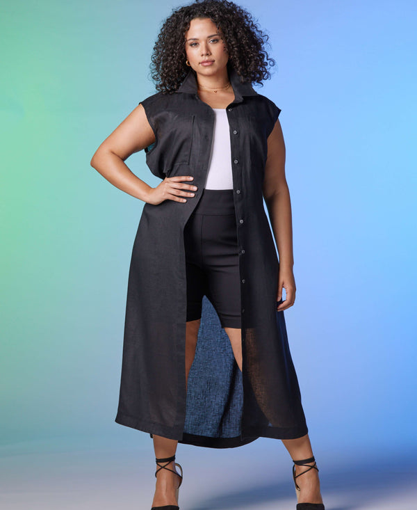 rafaella Plus Size Linen Shirtdress