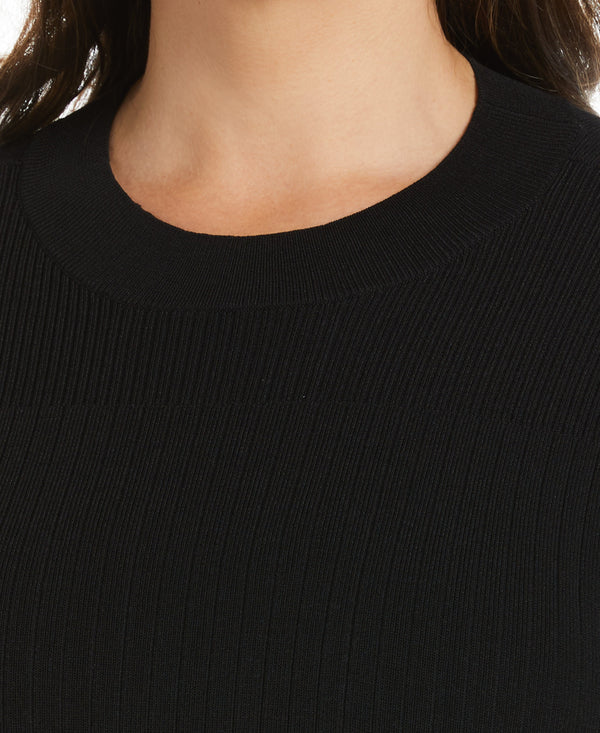 Rafaella Plus Size Mixed Rib Mock Neck Sweater