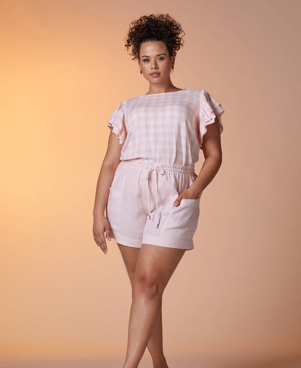 Rafaella Plus Size Modern Fit Seamed Linen Short