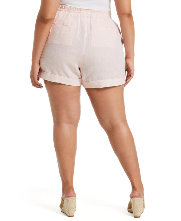 Rafaella Plus Size Modern Fit Seamed Linen Short