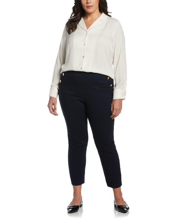 Rafaella Plus Size Notch Collar Blouse