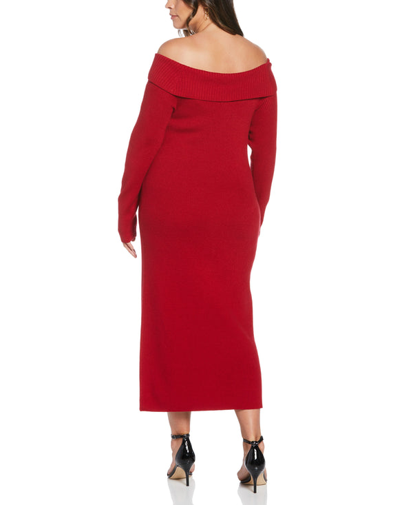Rafaella Plus Size Off-the-Shoulder Sweater Dress
