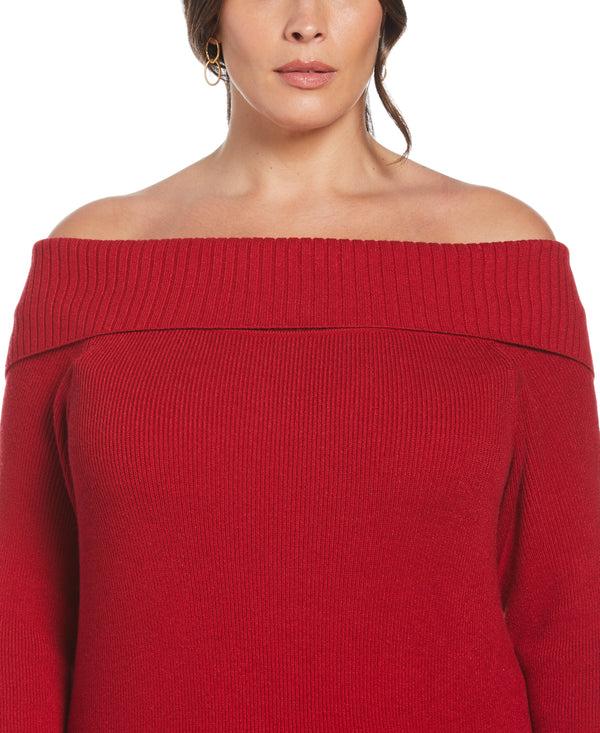 Rafaella Plus Size Off-the-Shoulder Sweater Dress