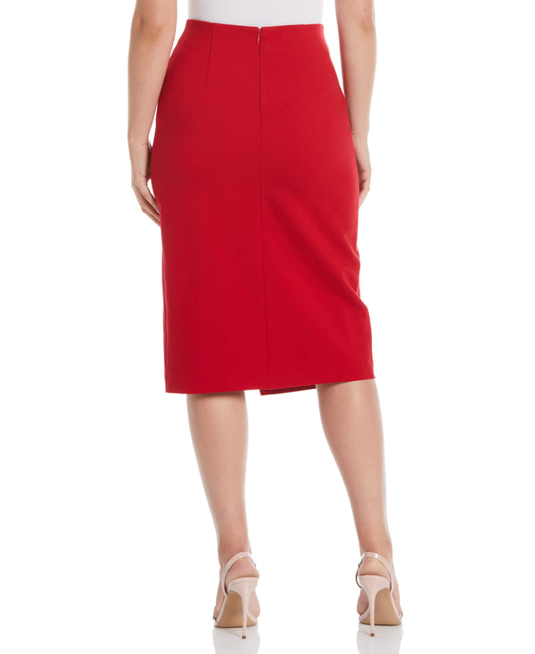 Rafaella Plus Size Ponte Asymmetrical Wrap Skirt