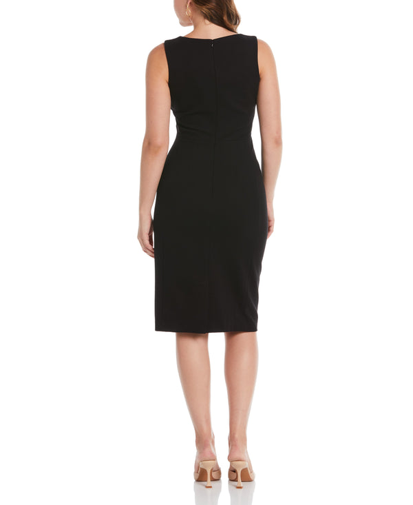 Rafaella Plus Size Ponte V-Neck Shift Dress