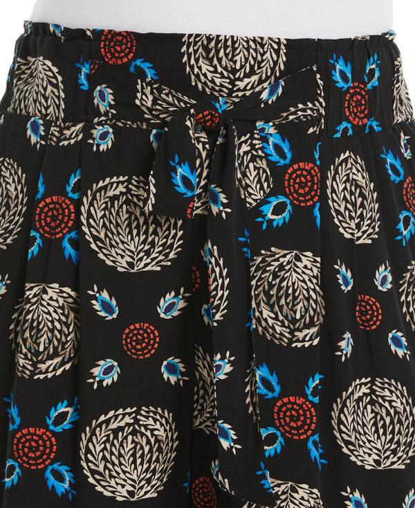 Rafaella Plus Size Print Paper Bag Ankle Pant