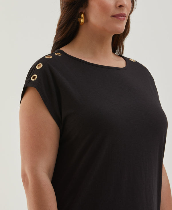 Rafaella Plus Size Rivet Detail Tank Top