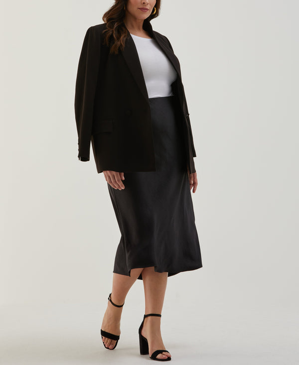 Rafaella Plus Size Shine Midi Bias Skirt
