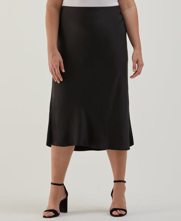 rafaella Plus Size Shine Midi Bias Skirt