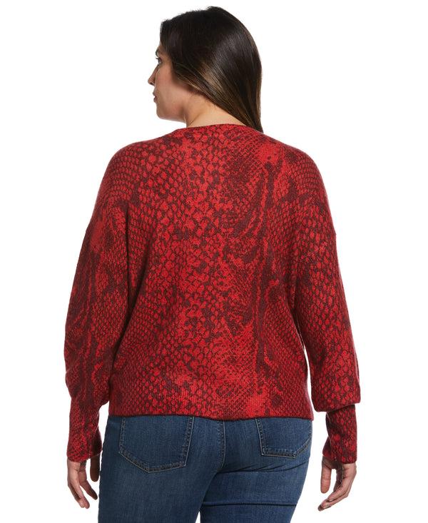Rafaella Plus Size Slouchy Printed Sweater