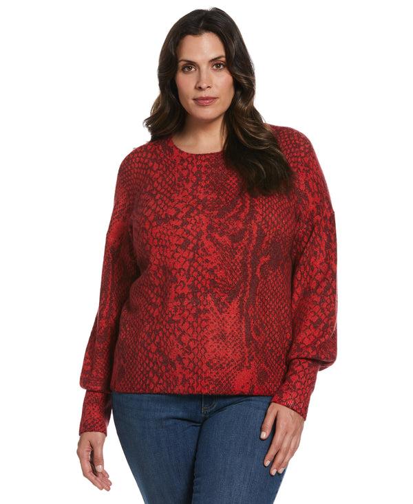 rafaella Plus Size Slouchy Printed Sweater