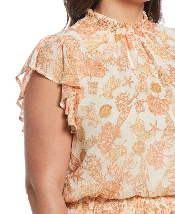 Rafaella Plus Size Smocked Dropped Waist Dress