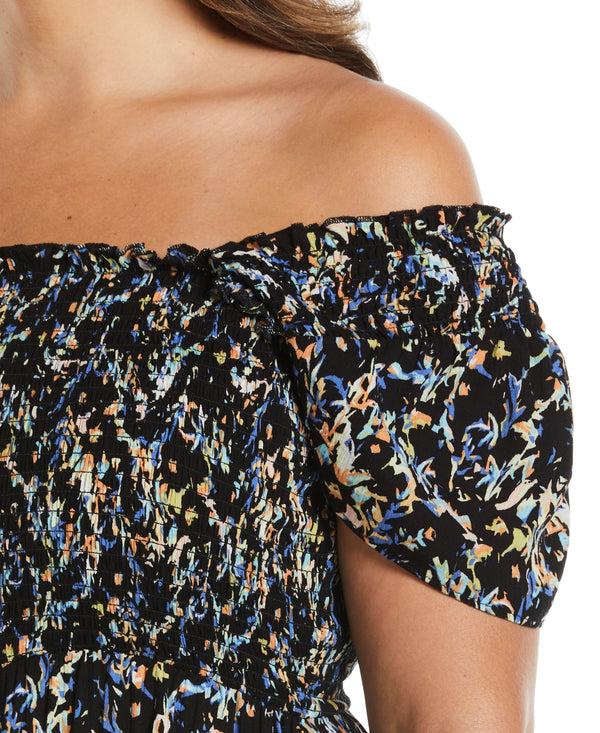 Rafaella Plus Size Smocked Midi Dress