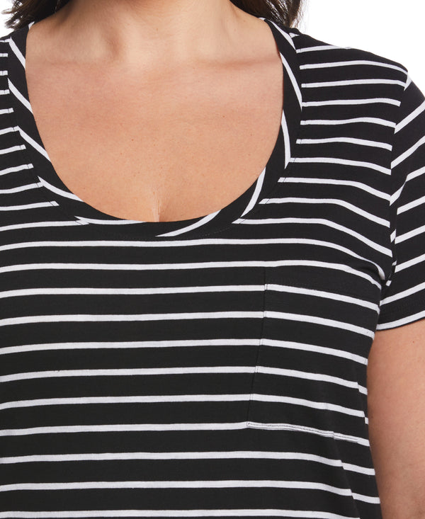 Rafaella Plus Size Stripe Slub Tee