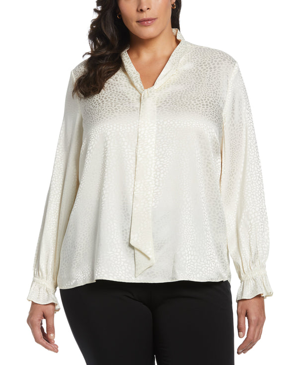 rafaella Plus Size Tie Front Blouse