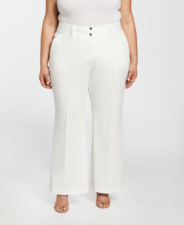 Rafaella Plus Size Wide Waistband Wide Leg Pant