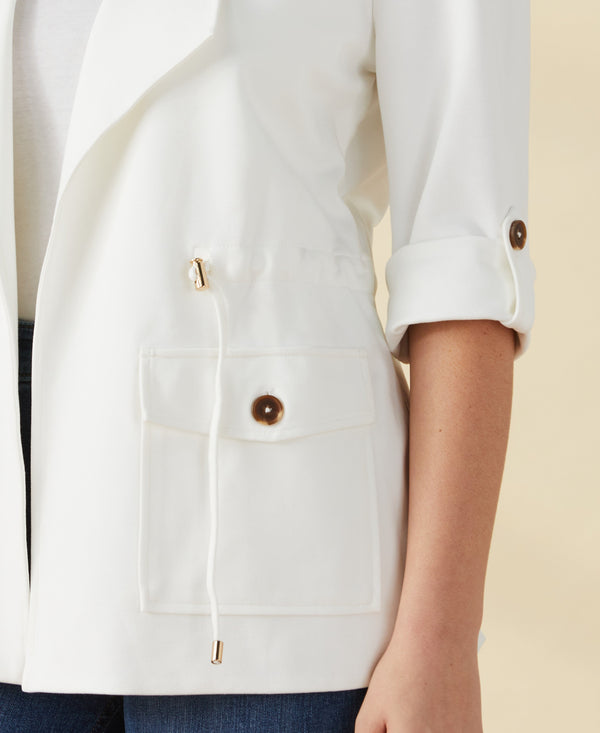 Rafaella Ponte Knit Drape Front Jacket