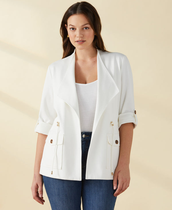 rafaella Ponte Knit Drape Front Jacket