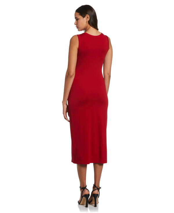 Rafaella Ponte Knit Twist Front Midi Dress