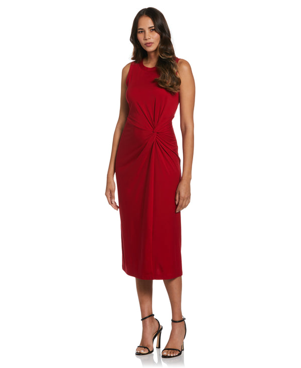rafaella Ponte Knit Twist Front Midi Dress