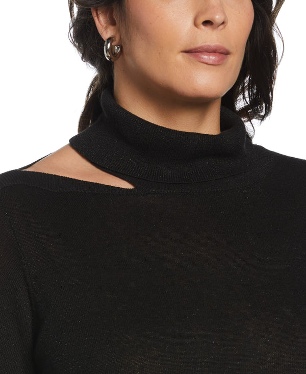 Rafaella Rib Trim Cut Out Sweater