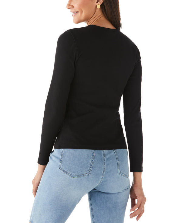 Rafaella Ribbed Crew Neck Tee