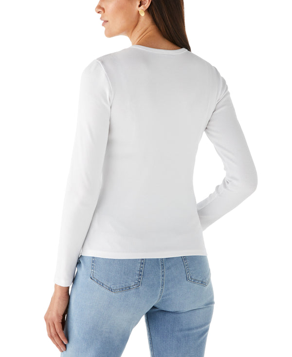 Rafaella Ribbed Crew Neck Tee