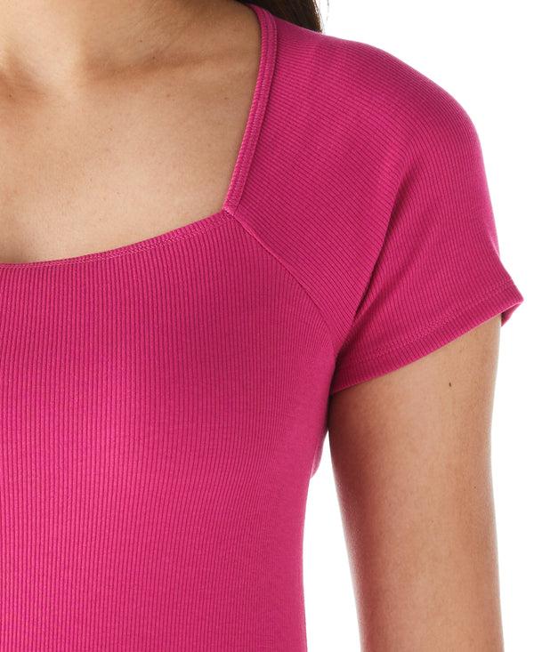 Rafaella Ribbed Square Neck Tee