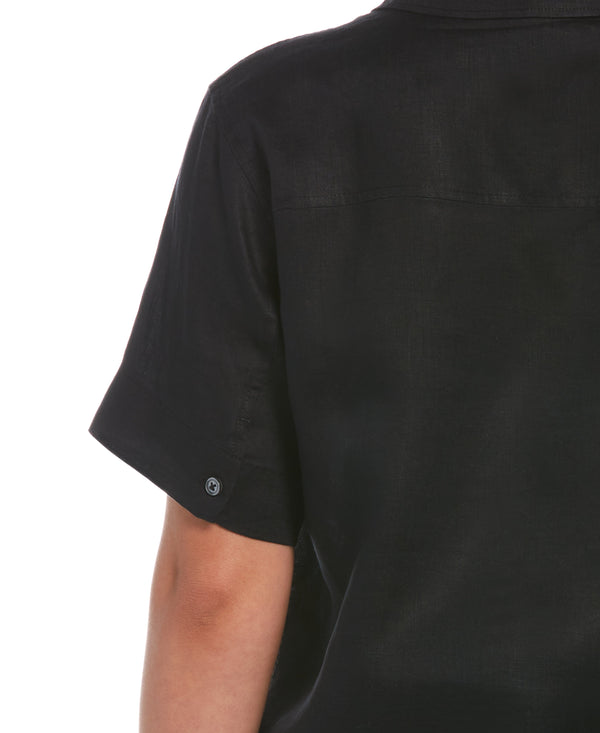 Rafaella Split Neck Linen Top