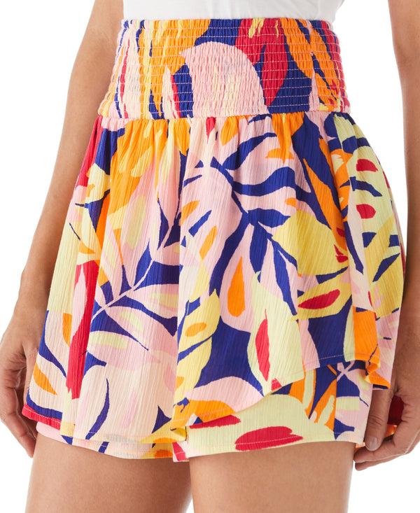 Rafaella Stripe Smocked Gauze Skort