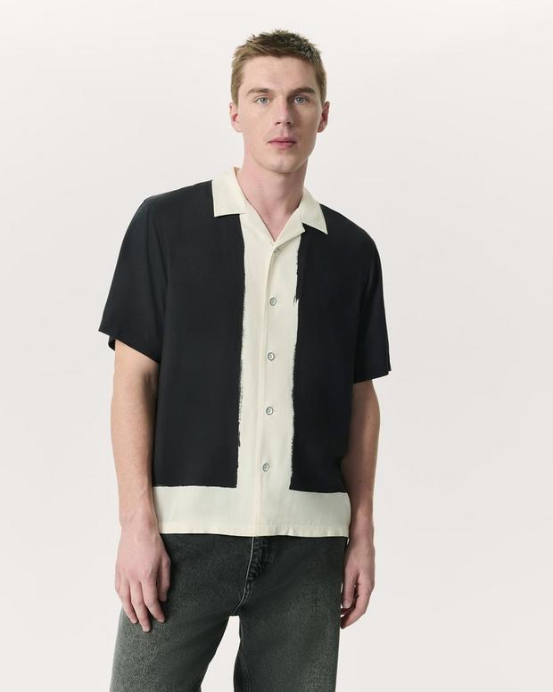 rag & bone Avery Relaxed Fit Painterly Print Woven Shirt