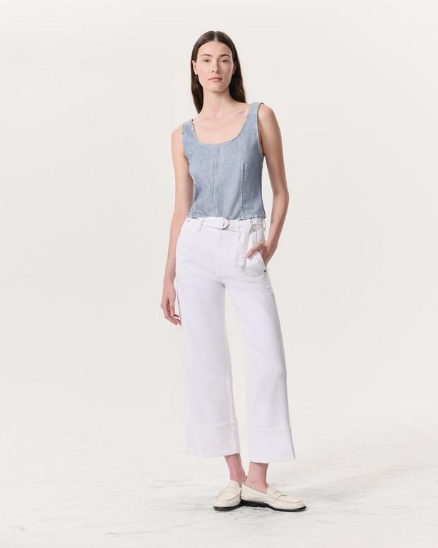 rag & bone Andi Belted Ankle-Length Wide-Leg Jeans