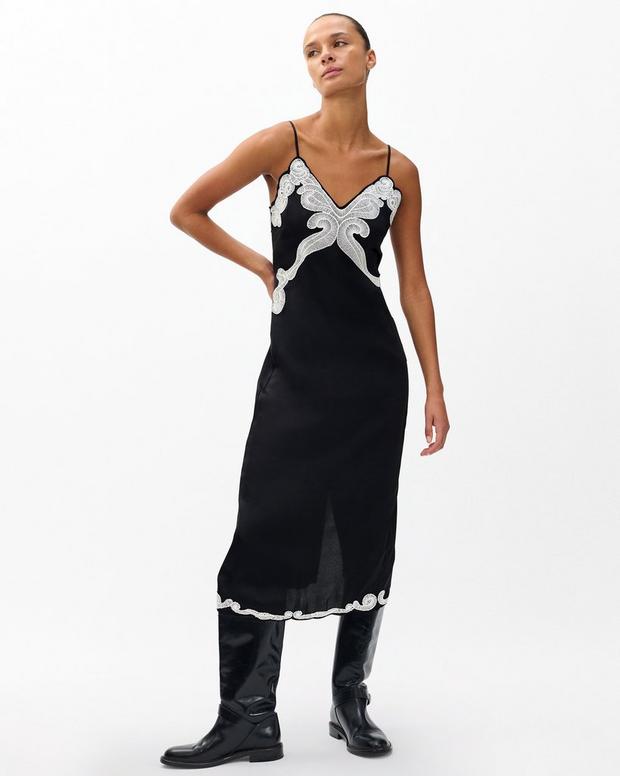 Rag & Bone Ann Embroidered Slip Dress