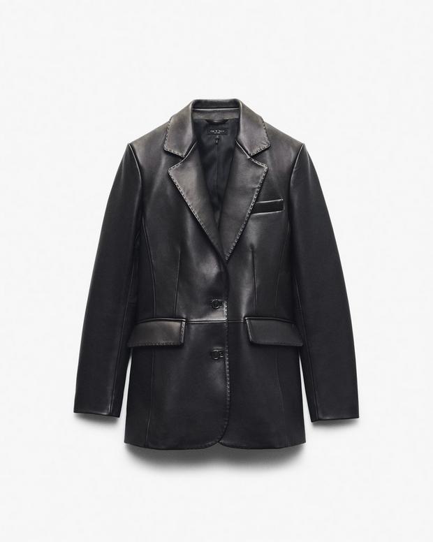 Rag & Bone Ash Lamb Leather Blazer