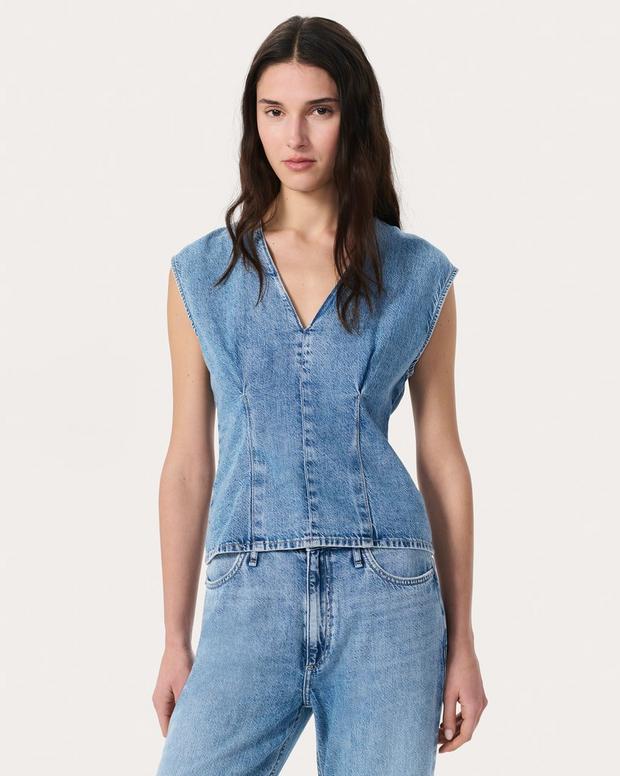 rag & bone Ava Denim Top