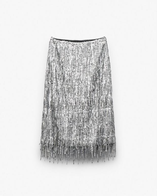 Rag & Bone Billie Sequined Tassel Midi Skirt