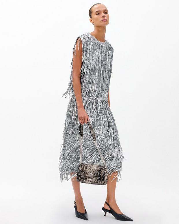 Rag & Bone Billie Sequined Tassel Midi Skirt