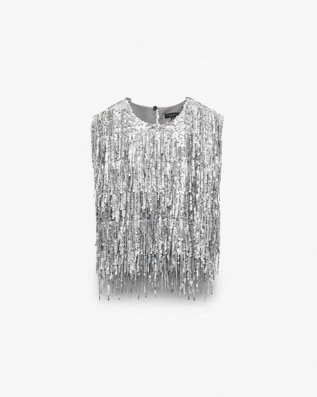 Rag & Bone Billie Sequined Tassel Top